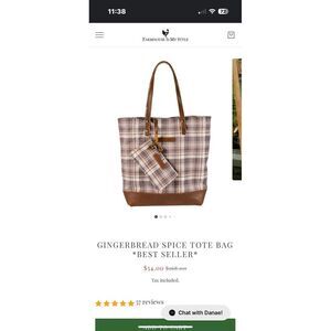 New‎ Farmhouse Is My Style Gingerbread Spice  Bag Handbag Purse Shoulder Tote